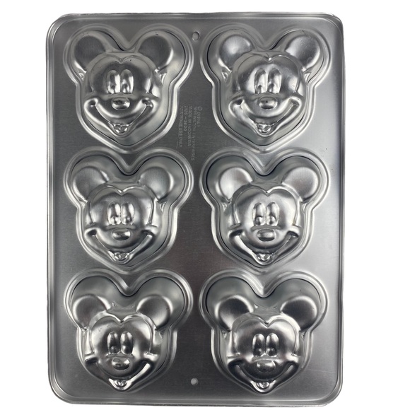 Disney 1995 Wilton Mickey Mouse Head Mini Cake Mold Baking Pan - Picture 2 of 8